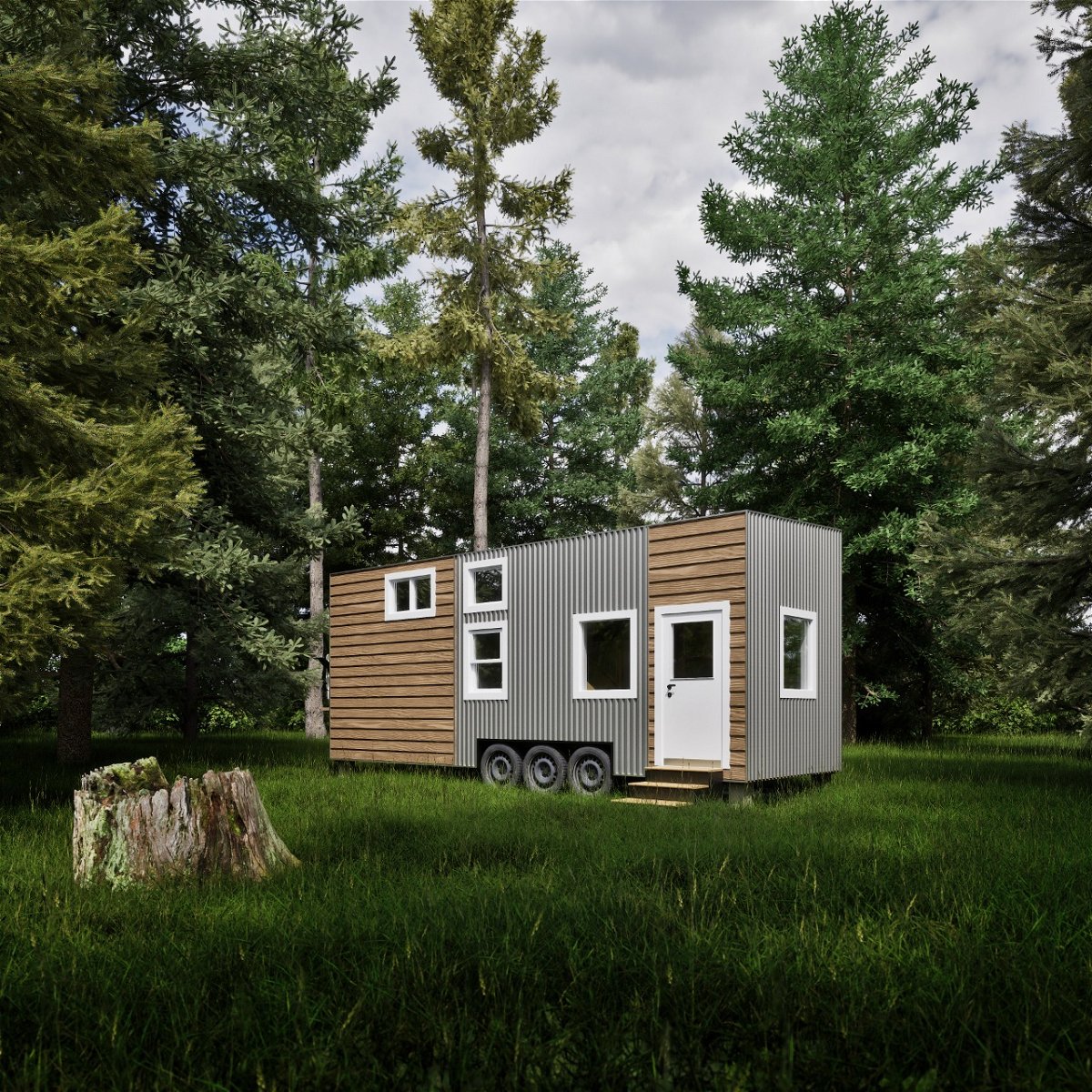 26ft Ovat Tiny Home 3 Different Layout Options Main Floor Bedroom